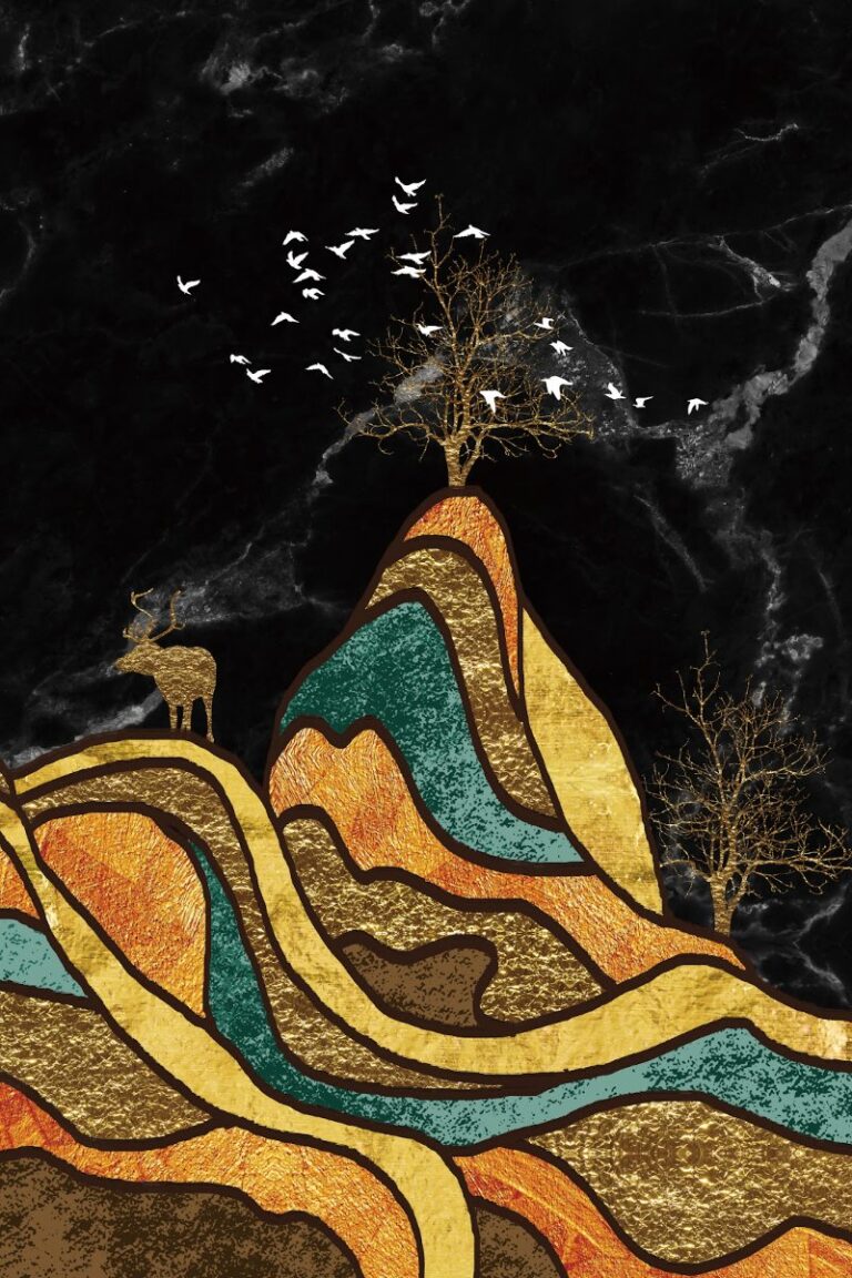 Hình nền phong cảnh núi vàng đen