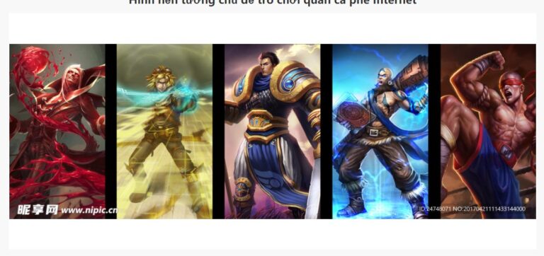 Hình tướng game cafe internet