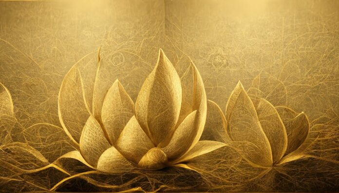 Hoa sen vàng sang trọng