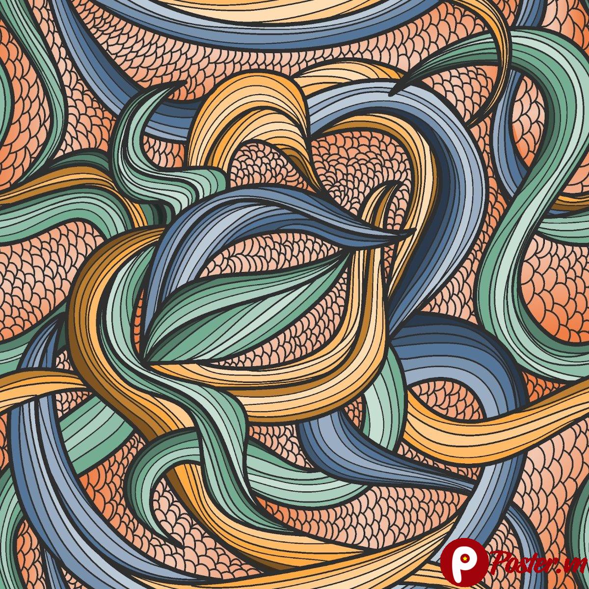 Họa tiết đường cong trừu tượng