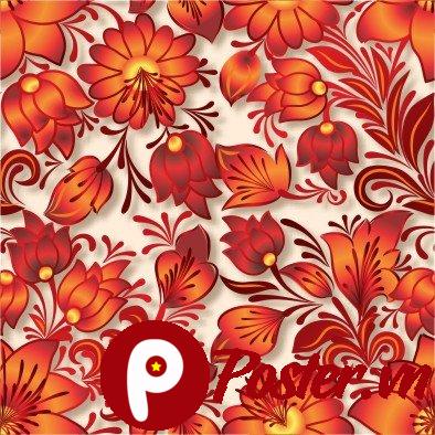 Họa tiết hoa văn đỏ rực rỡ