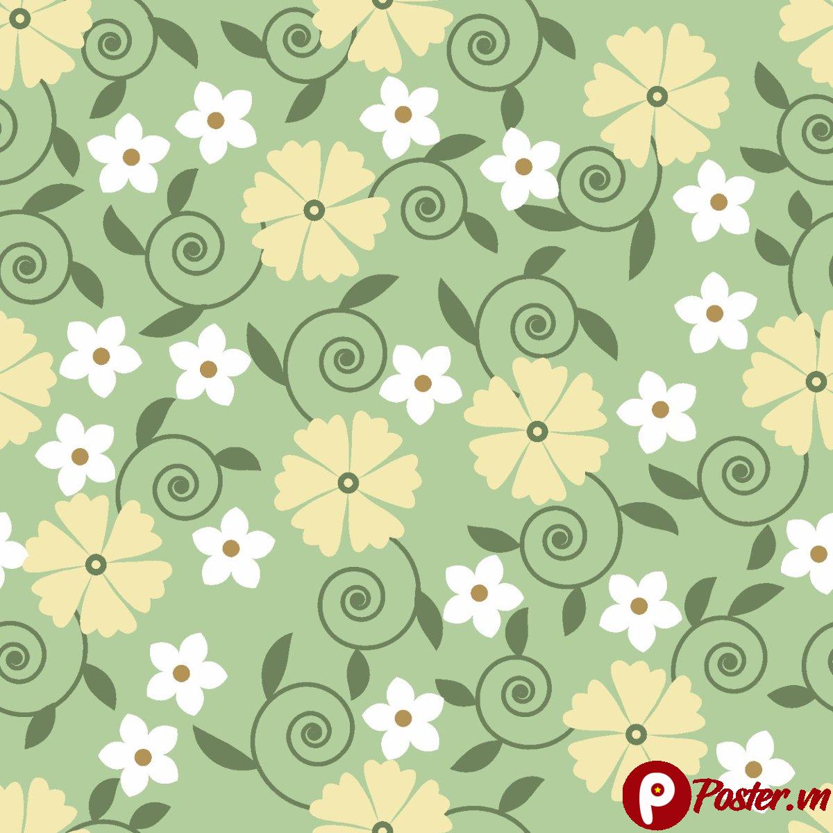 Họa tiết hoa văn xanh lá vector