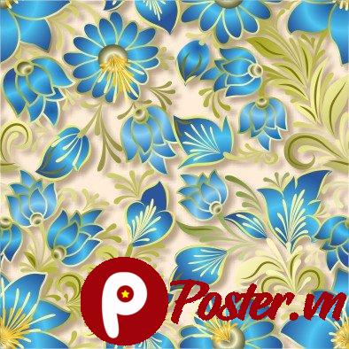 Họa tiết hoa xanh vector