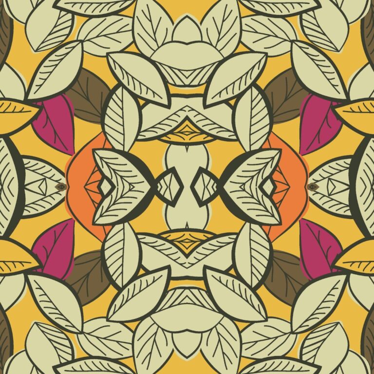 Họa tiết lá cây vector đối xứng