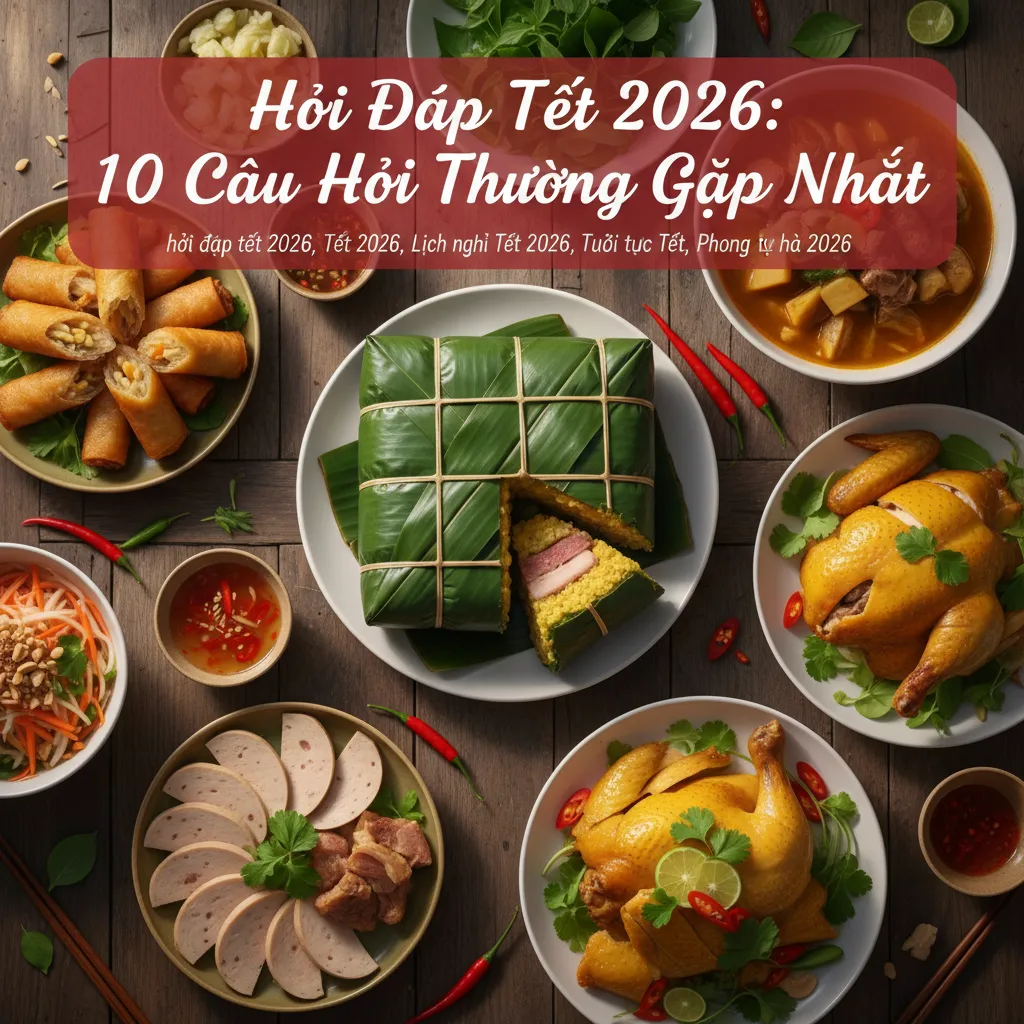 Tổng hợp hỏi đáp về Tết 2026 với lịch nghỉ, phong tục, tuổi xông nhà, hướng xuất hành và các mẹo chuẩn bị đón Xuân Bính Ngọ.