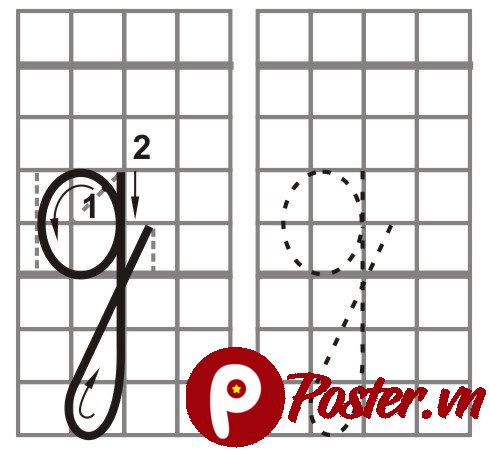 Hướng dẫn viết chữ g thường