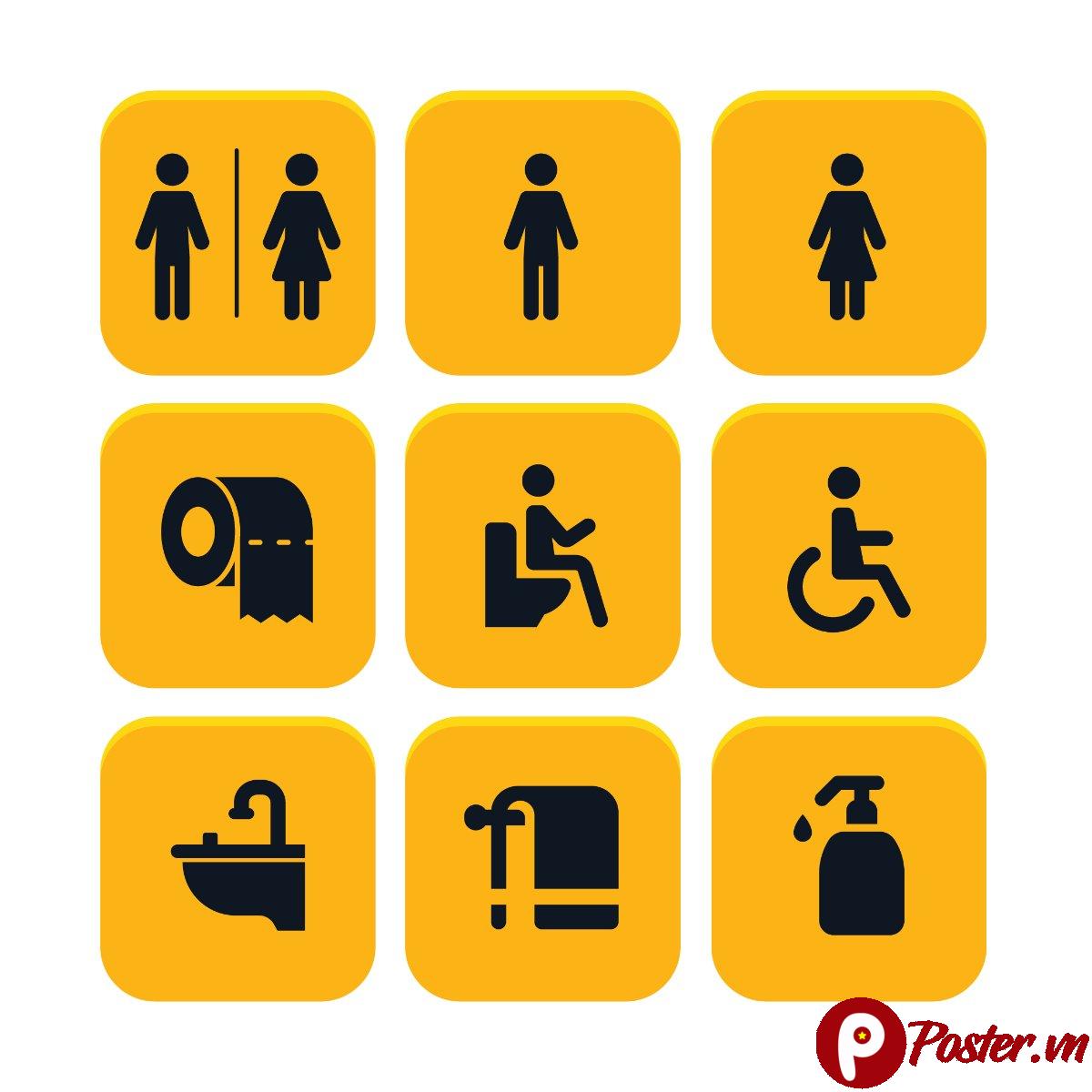 Bộ icon toilet vector - Chi tiết 1