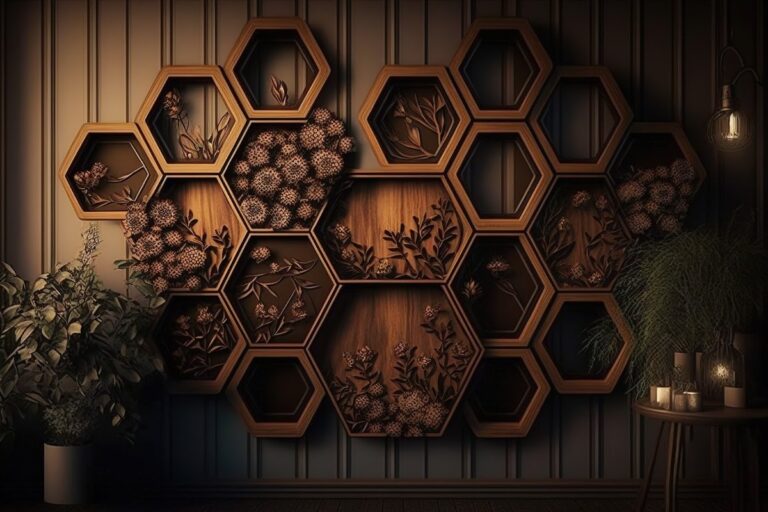 Kệ tổ ong trang trí nội thất