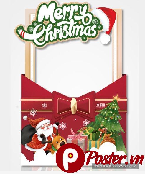 Khung ảnh Giáng Sinh vector ông già Noel