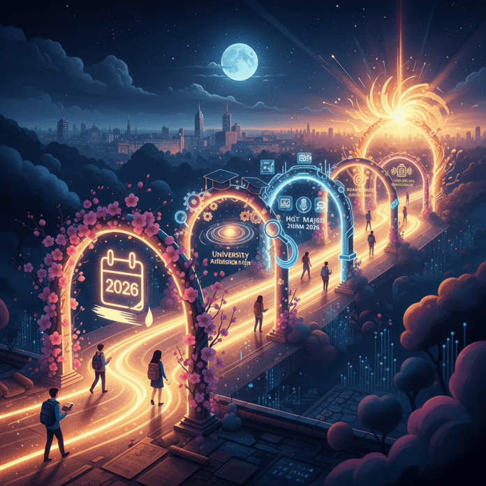 Tuyển Sinh 2026: 5 Mốc Thời Gian Thi Cử Sau Tết Biểu đồ thời gian các mốc quan trọng trong kỳ tuyển sinh đại học năm 2026, bao gồm lịch đăng ký, thi THPT, xét tuyển, công bố điểm chuẩn và nhập học.