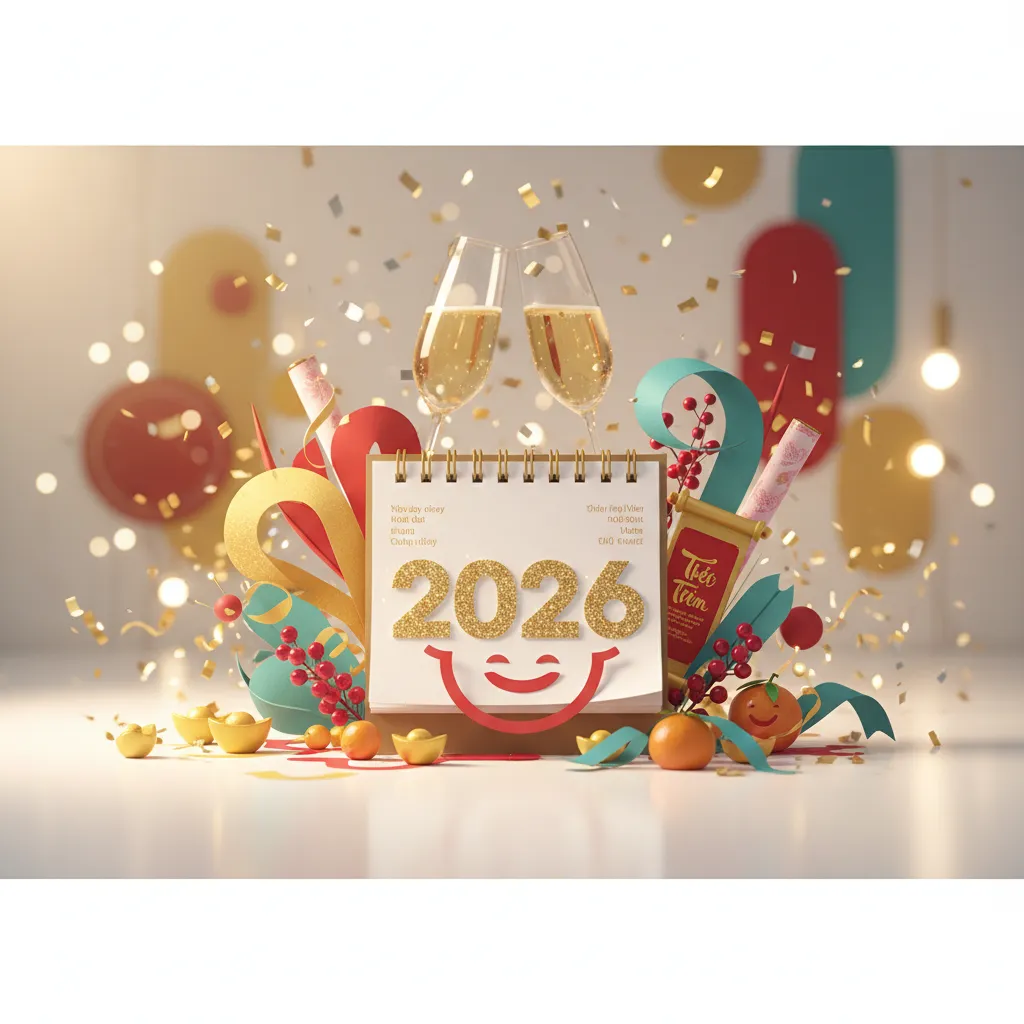 Bộ sưu tập lời chúc Tết Dương lịch và Âm lịch 2026 ý nghĩa, hình ảnh mai đào rực rỡ và pháo hoa đêm giao thừa, kèm theo các mẫu thiết kế background và avatar Tết đẹp mắt.