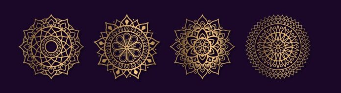 Mandala vàng vector