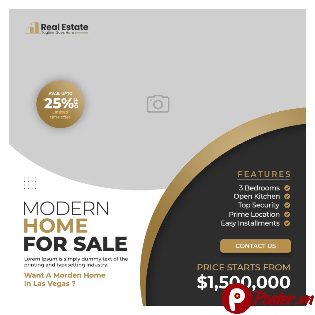 Banner quảng cáo bất động sản hiện đại