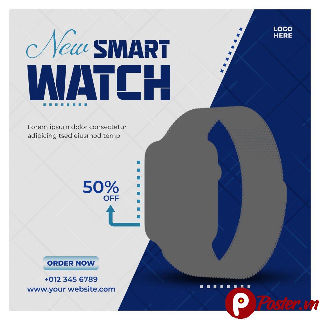 Mẫu banner quảng cáo đồng hồ thông minh