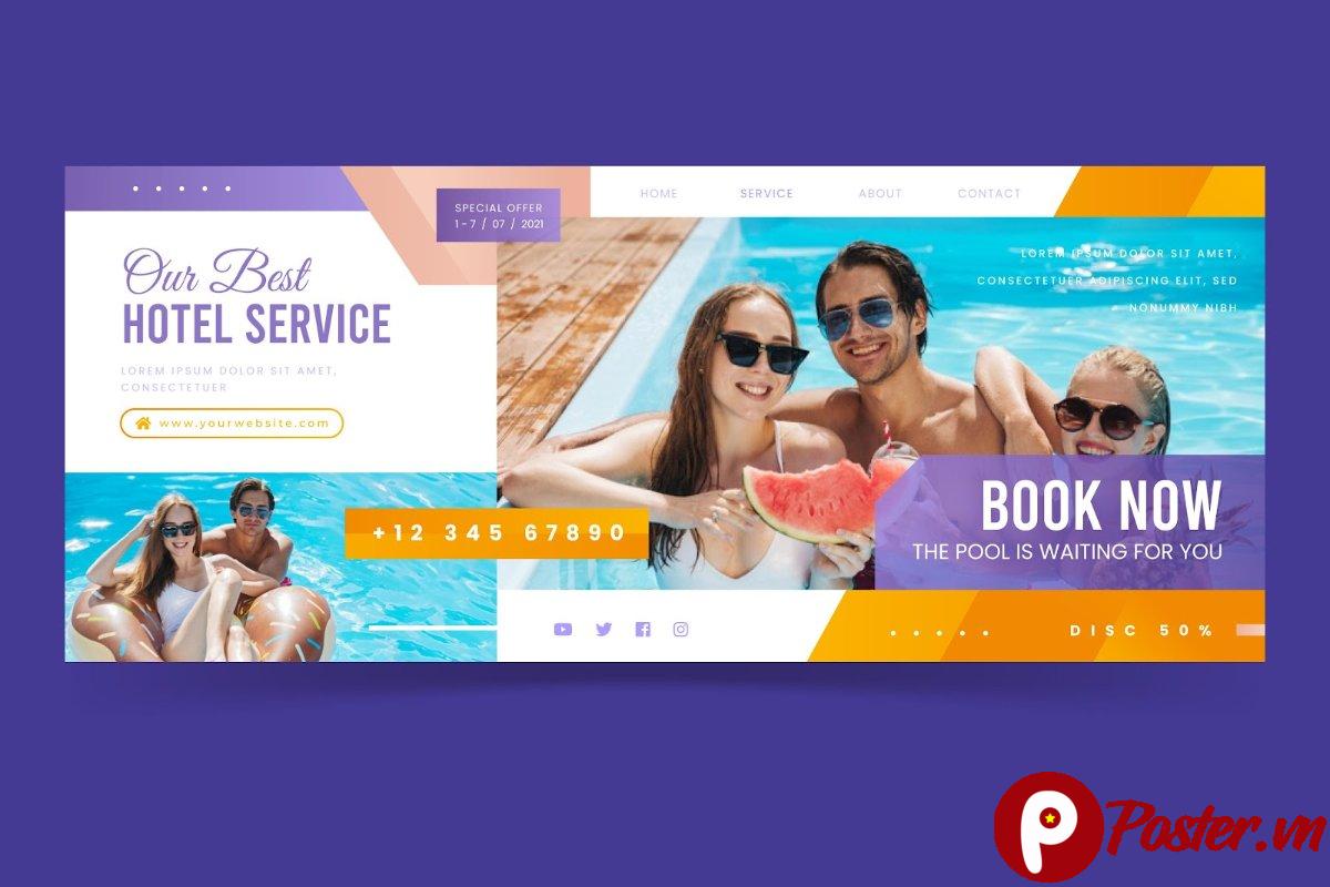 Banner du lịch khách sạn