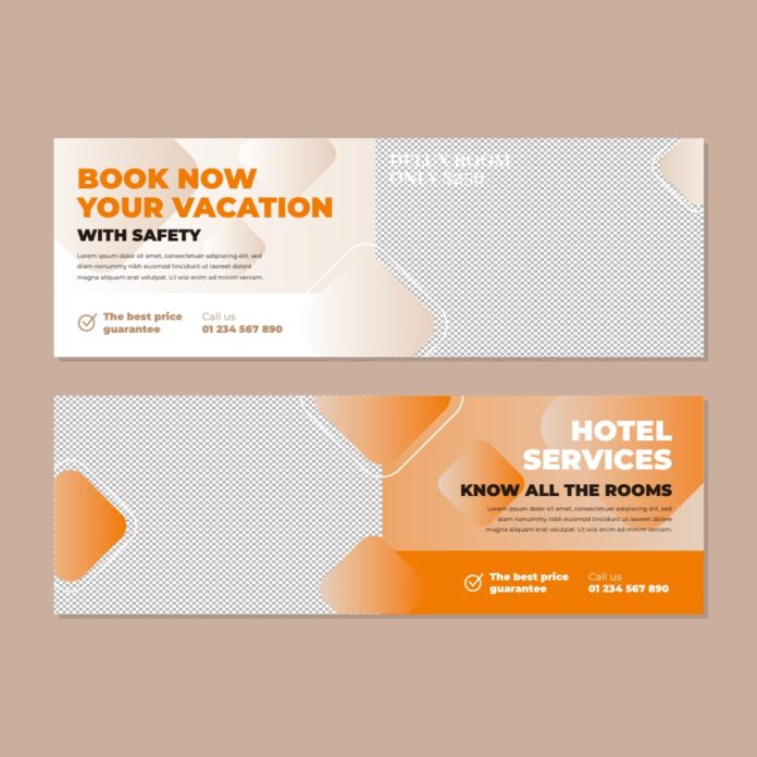Mẫu banner du lịch khách sạn vector AI