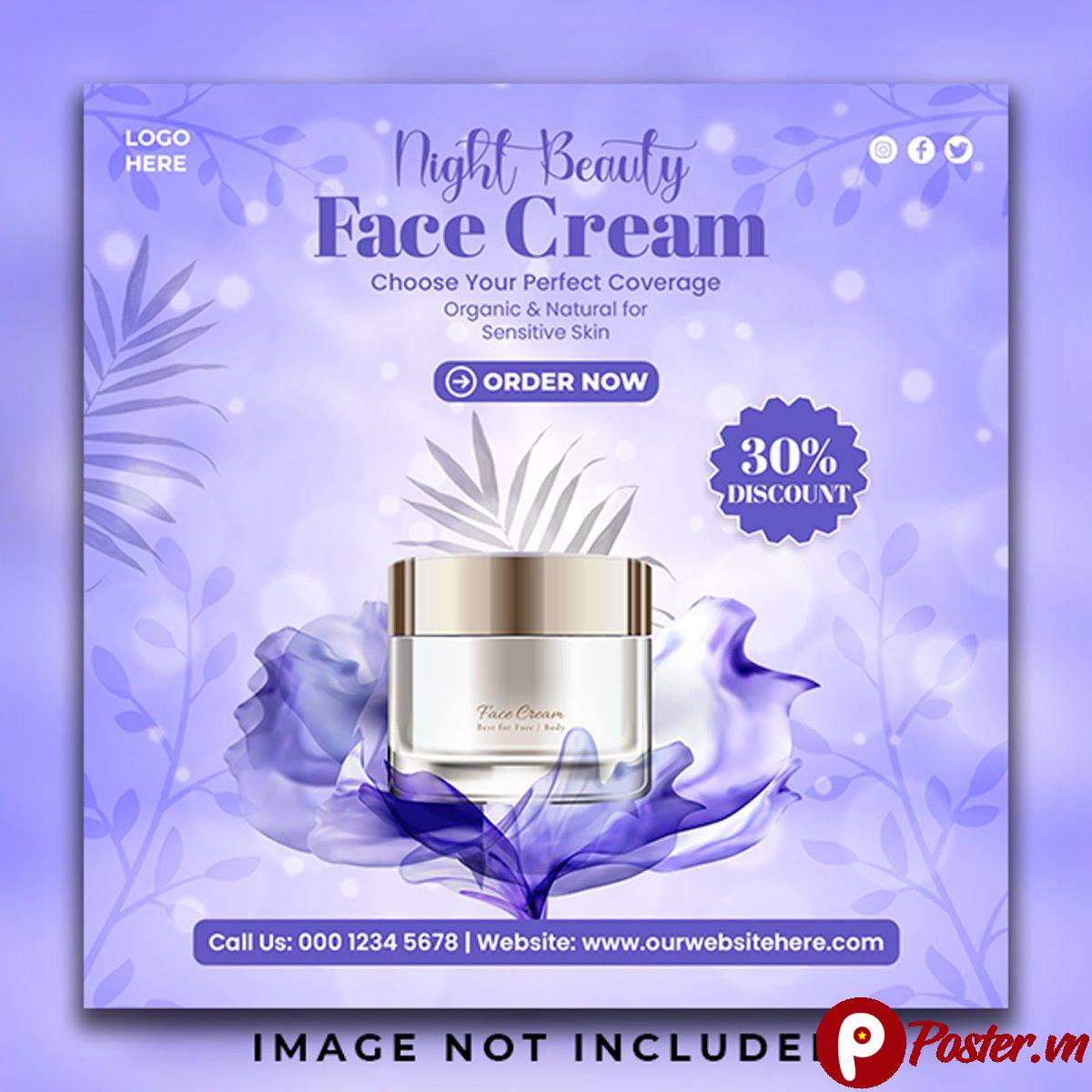 Banner quảng cáo kem dưỡng da đêm - Chi tiết 1