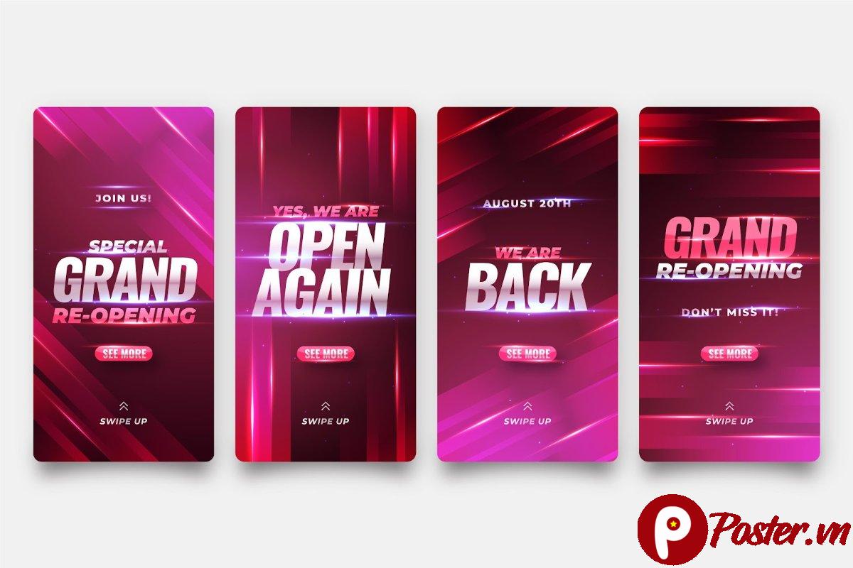 Mẫu banner khai trương lại hiện đại