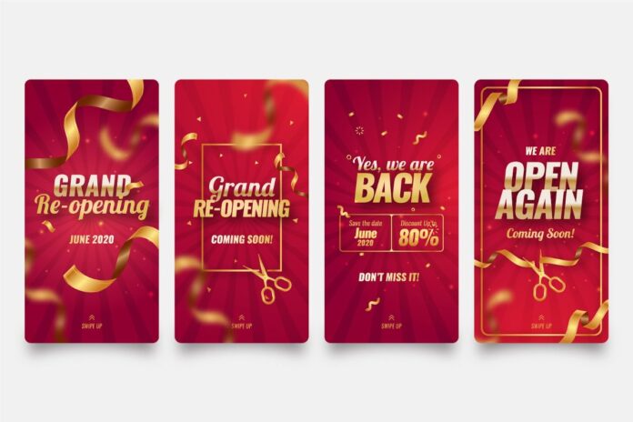 Mẫu banner khai trương vector