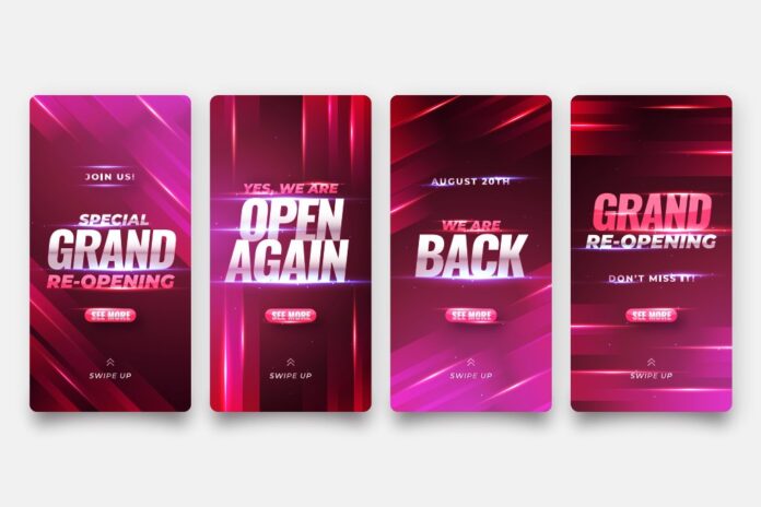 Mẫu banner khai trương vector AI