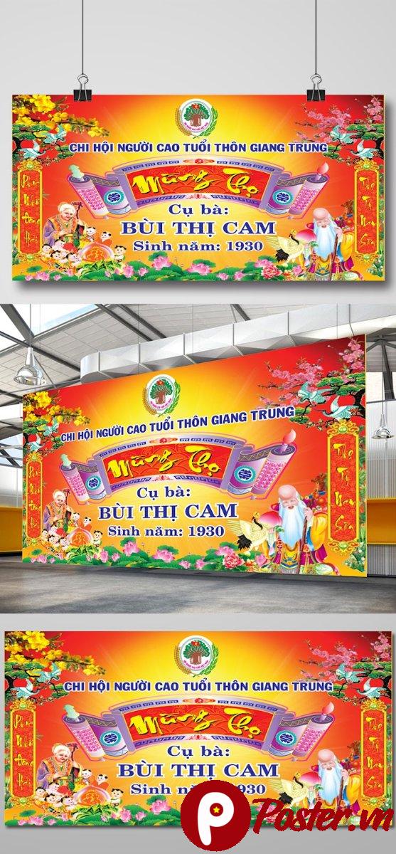Banner mừng thọ vector