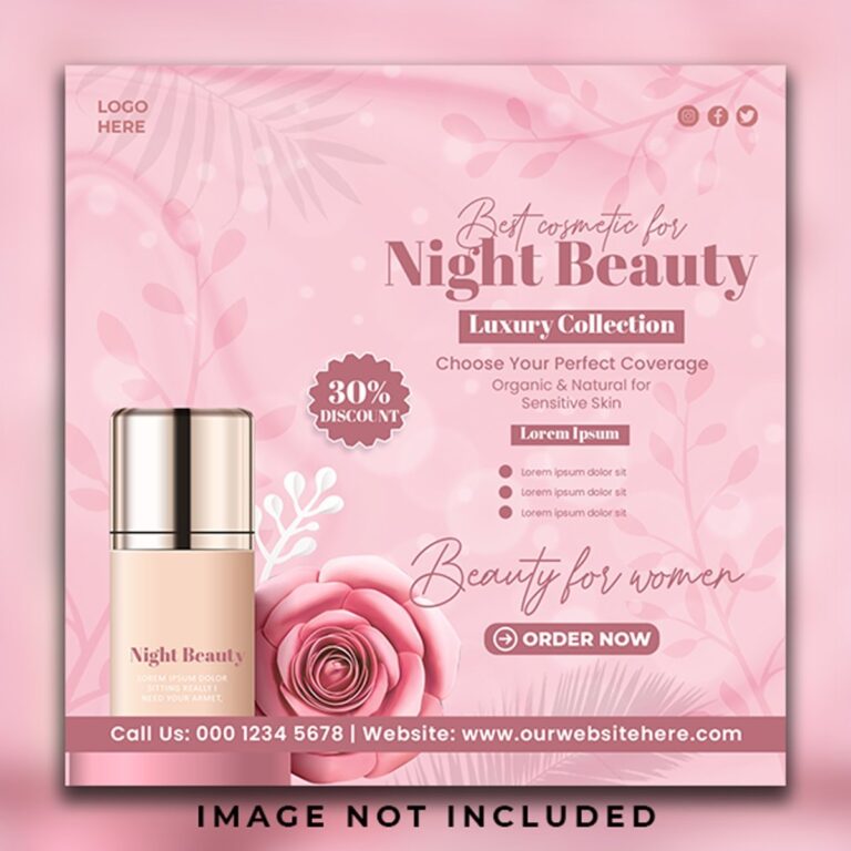 Mẫu banner mỹ phẩm Night Beauty
