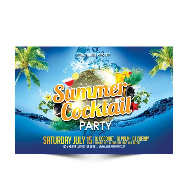 Banner Party Cocktail Mùa Hè