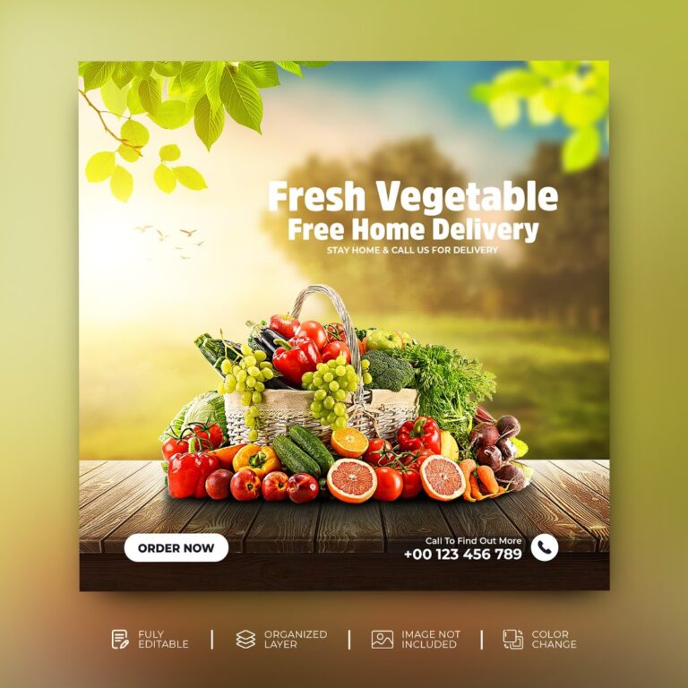 Banner rau củ quả tươi