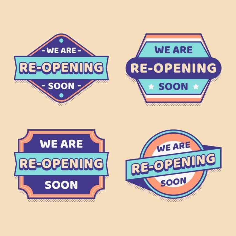 Mẫu banner re-opening vector
