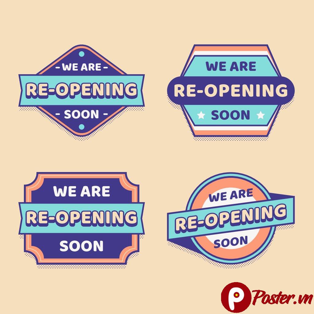 Mẫu banner re-opening vector