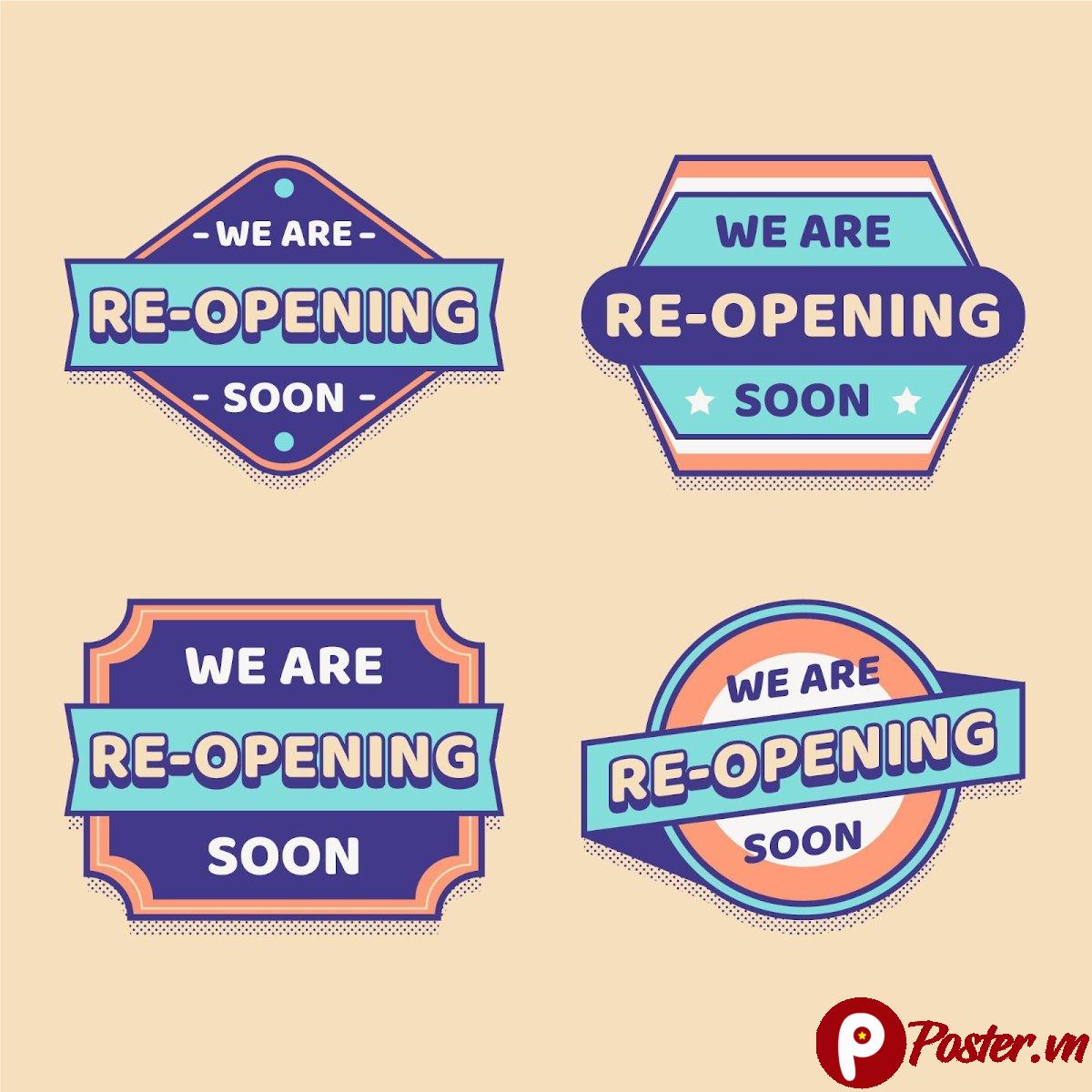 Mẫu banner re-opening vector