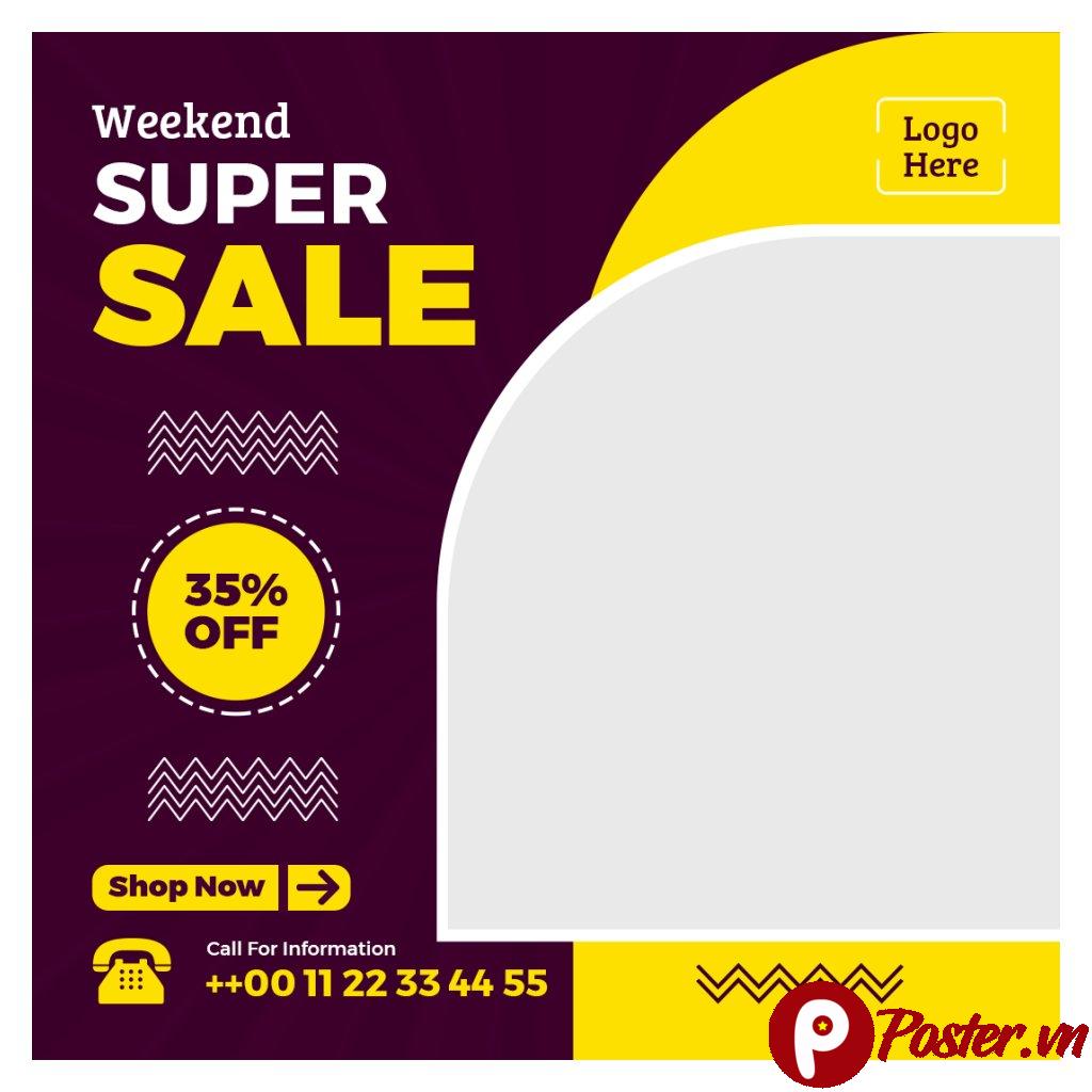 Banner Sale Cuối Tuần Vector