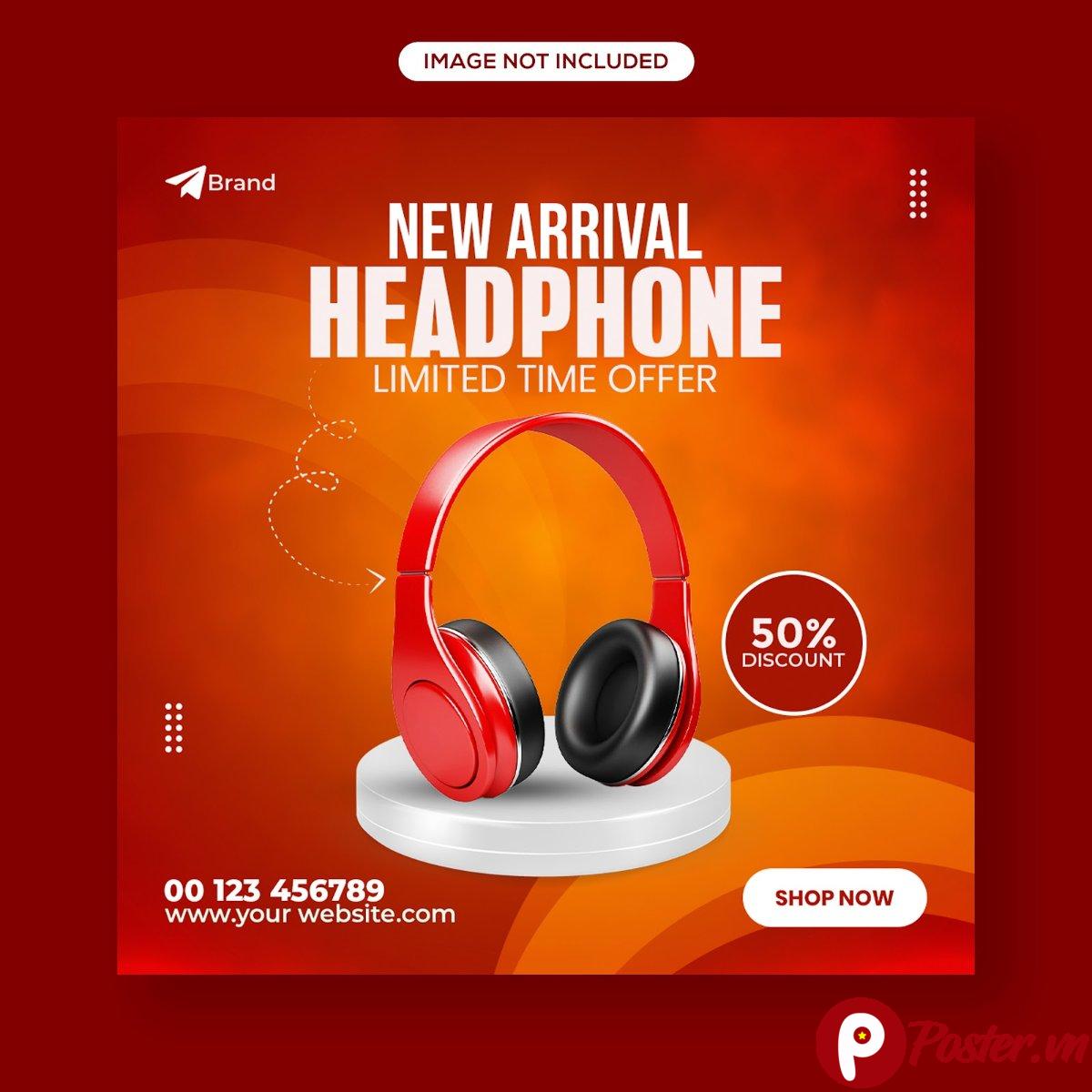 Banner quảng cáo tai nghe giảm giá