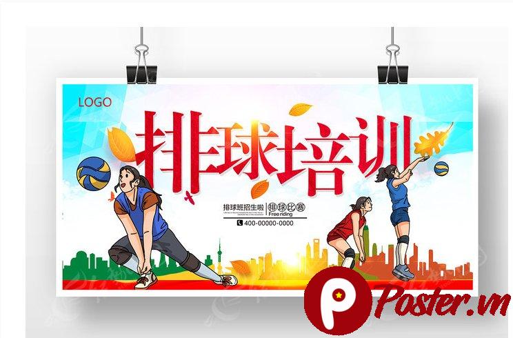 Banner tập luyện bóng chuyền
