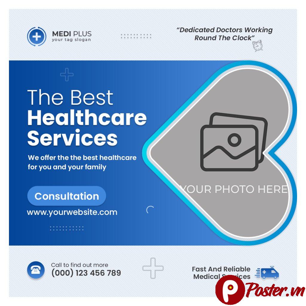 Mẫu banner y tế chăm sóc sức khỏe