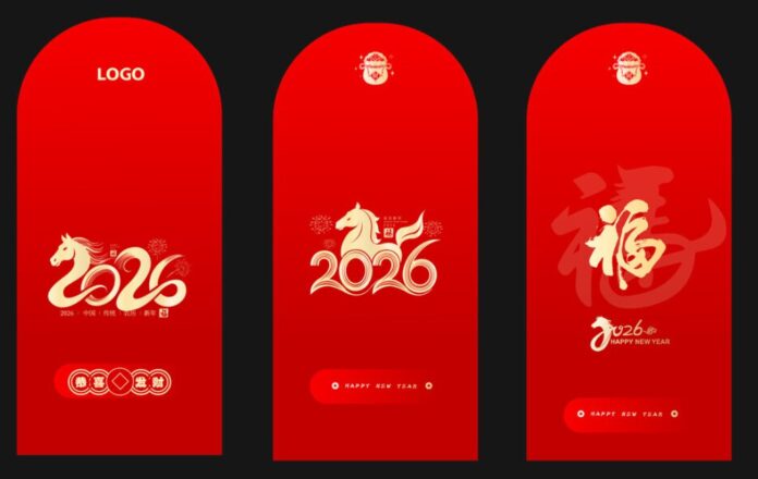 Mẫu bao lì xì 2026 vector