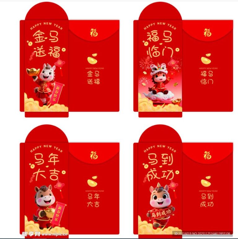 Mẫu bao lì xì Tết 2025 vector