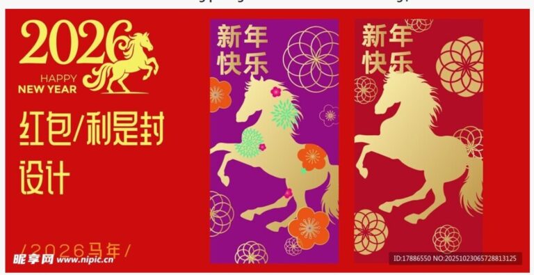 Mẫu Bao Lì Xì Tết 2026 Vector