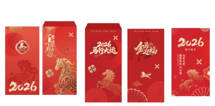 Mẫu bao lì xì Tết 2026 vector