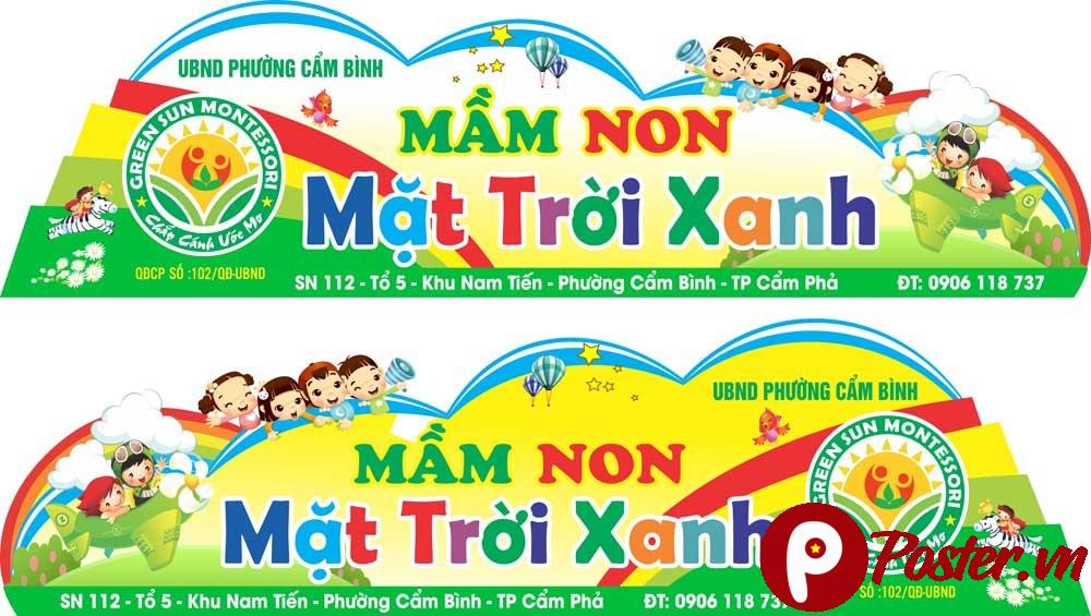 Mẫu cổng trường mầm non Mặt Trời Xanh