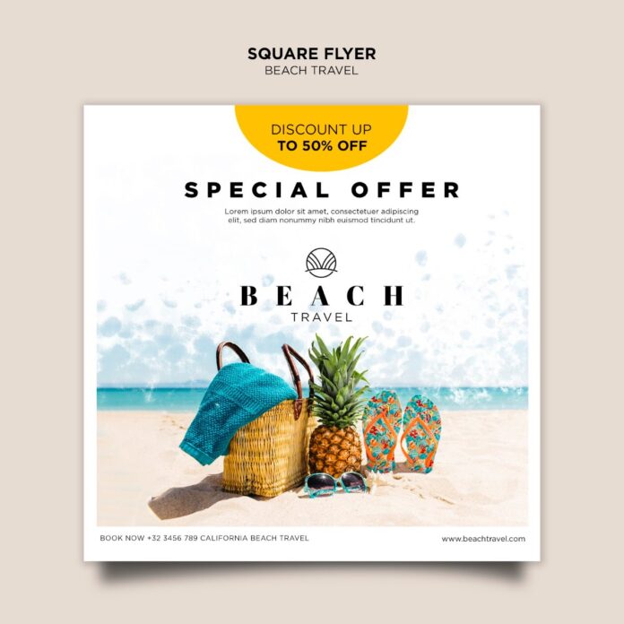 Flyer Du Lịch Biển Vuông