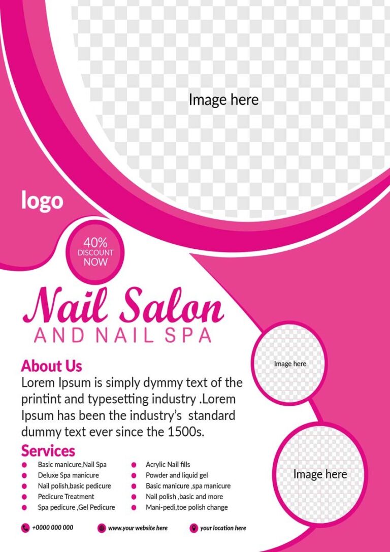Mẫu Flyer Nail Salon AI