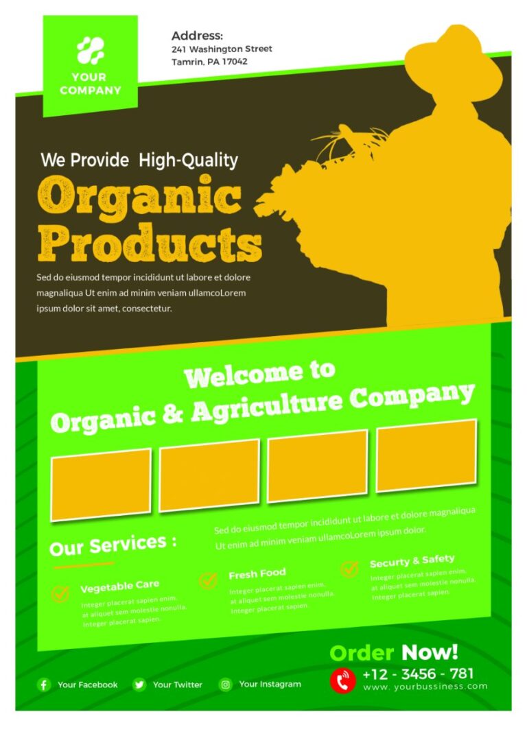 Flyer Nông Sản Hữu Cơ Vector