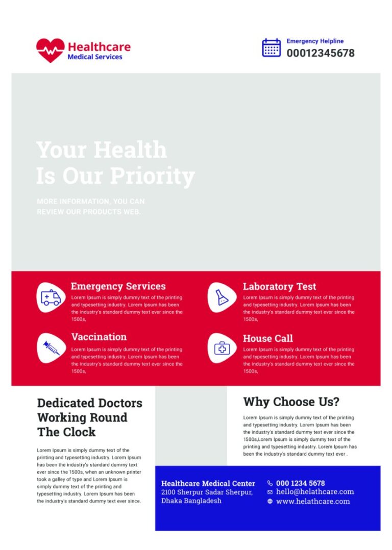 Mẫu Flyer Y Tế Chăm Sóc Sức Khỏe