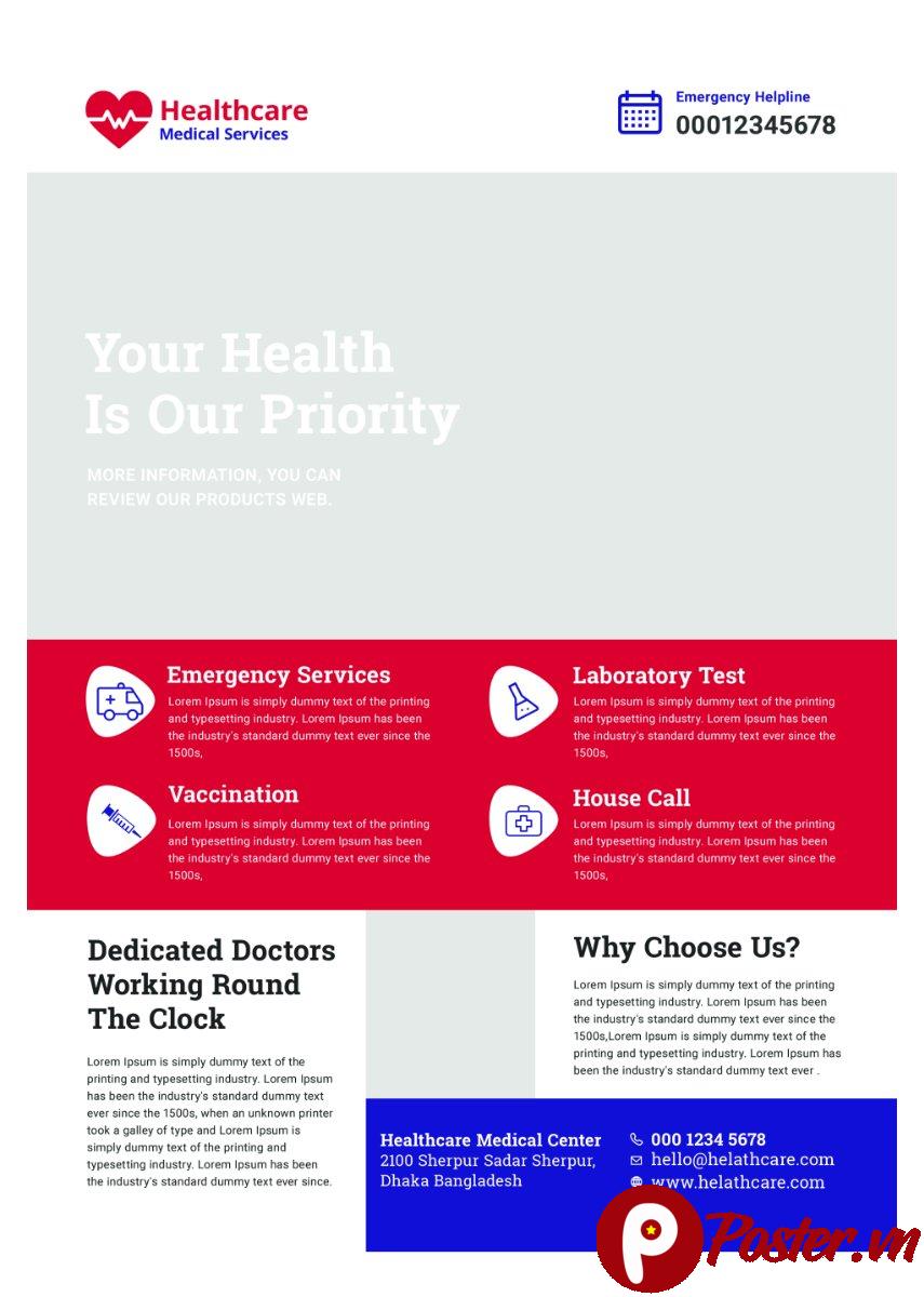 Mẫu Flyer Y Tế Chăm Sóc Sức Khỏe