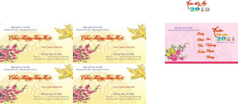 Mẫu giấy mời Tết vector