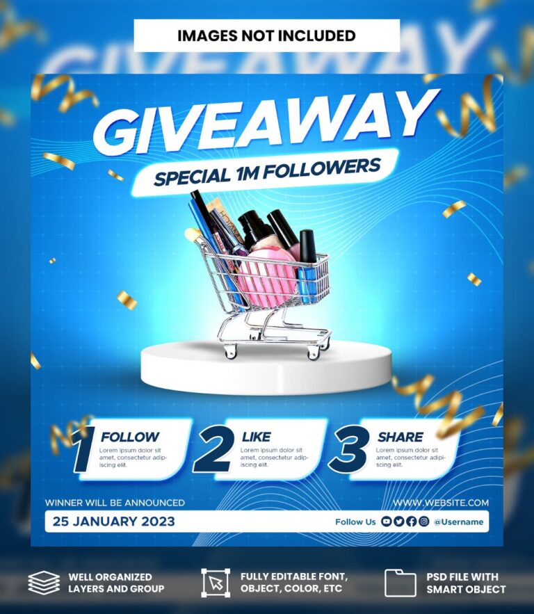 Mẫu Giveaway Instagram PSD