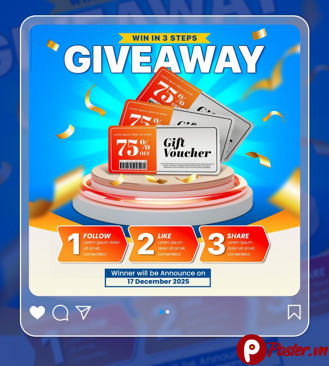 Mẫu Giveaway Social Media PSD