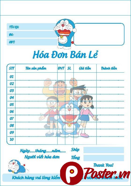 Mẫu hóa đơn bán lẻ Doraemon