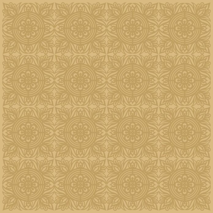 Hoa văn mandala vàng liền mạch